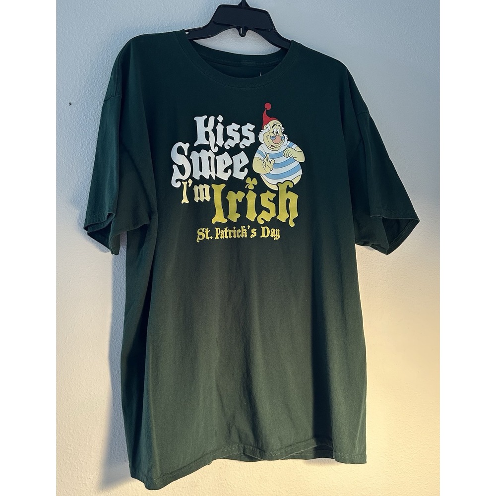 Disney 2019 Kiss Smee Im Irish St Patricks Day Green T Shirt Size 2XL VGUC